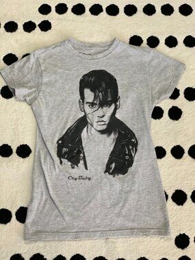 Cry Baby T-Shirt Women's Medium Movie Graphic Tee Johnny Depp Classic Film Y2K
